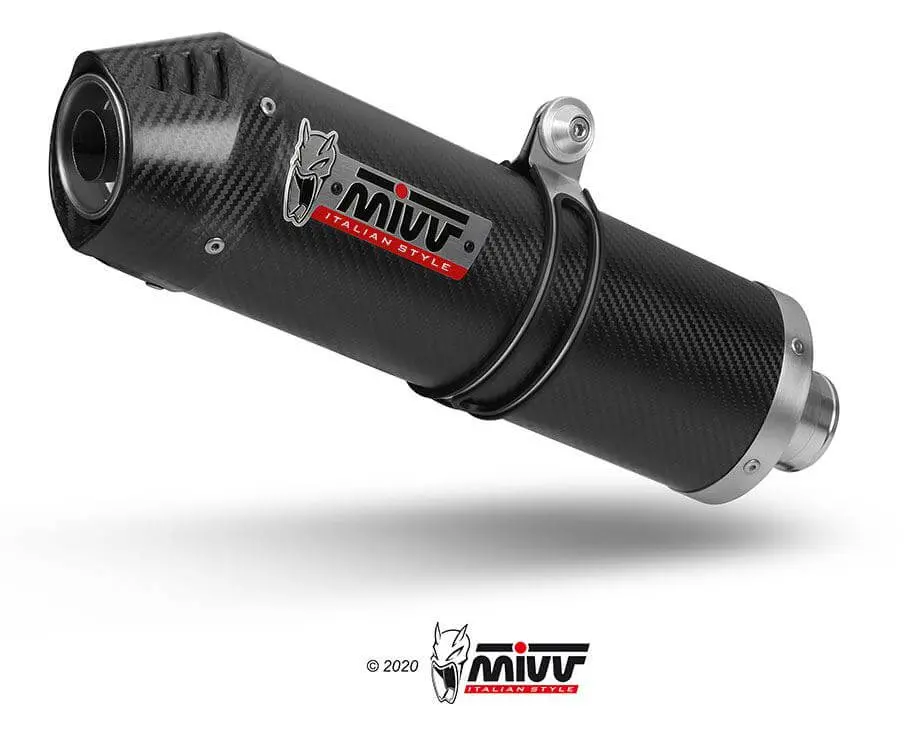 Mivv Oval Carbon Slip-On Exhaust '21-'23 Triumph Tiger 900/Gt/Pro/Rally 1