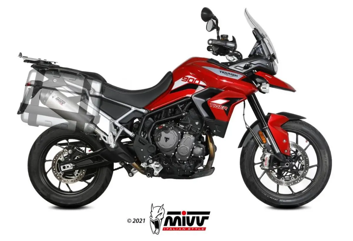 Mivv Oval Titanium Slip-On Exhaust '21-'23 Triumph Tiger 900/Gt/Pro/Rally 2
