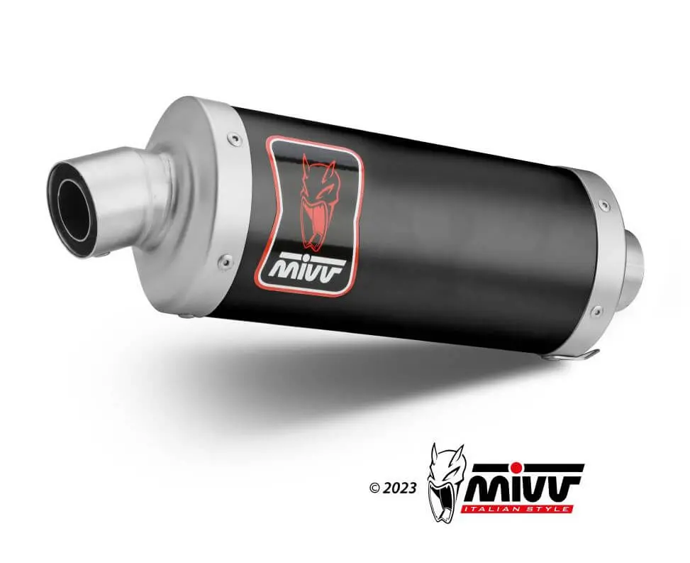 Mivv Dakar Black Stainless Slip-On Exhaust 19-26 Yamaha Tenere 700 1