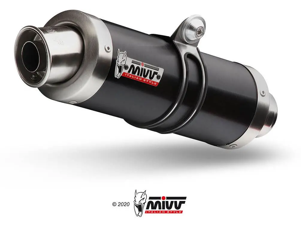 Mivv Gp Black Stainless Steel Slip-On Exhaust '15-'23 Yamaha R3 1