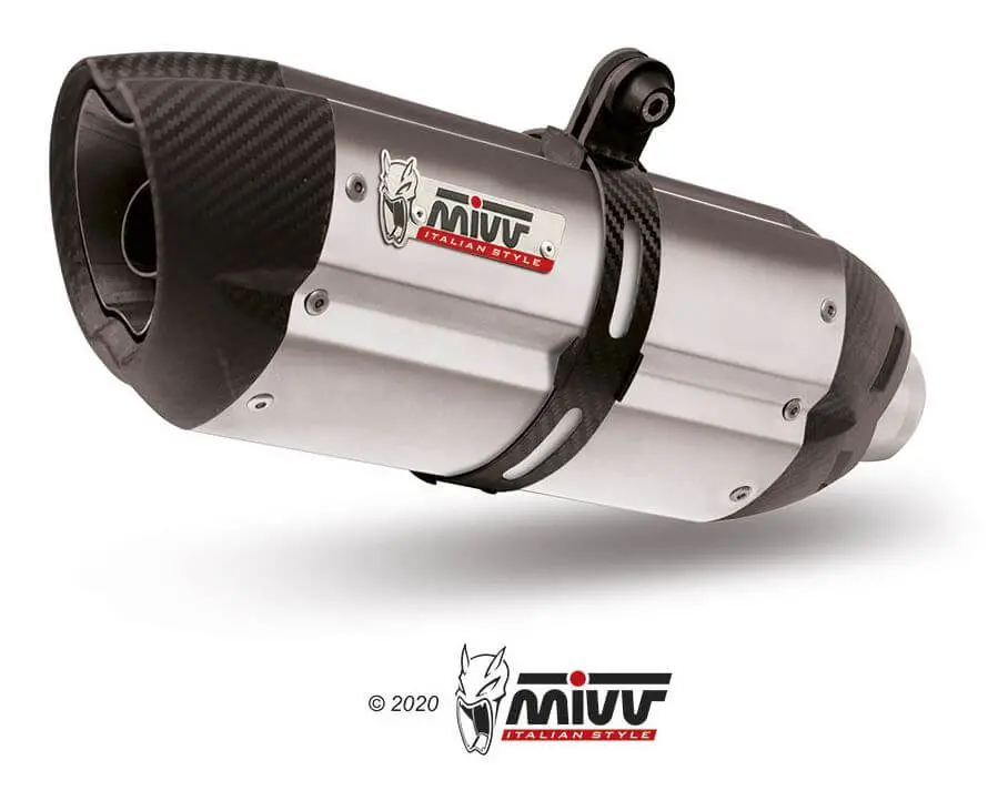 Mivv Suono Stainless Steel Slip-On Exhaust '08-'16 Aprilia Shiver 750 1