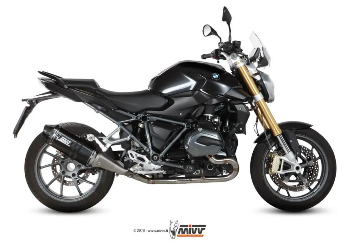 Mivv Speed Edge Black Stainless Steel Slip-On Exhaust '15-'18 Bmw R 1200 R 2