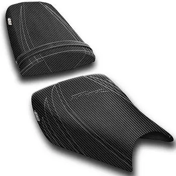 Luimoto Tribal Flight Cf Seat Covers '04-'07 Honda Cbr1000rr - Cf Black W/Silver Stitching 3