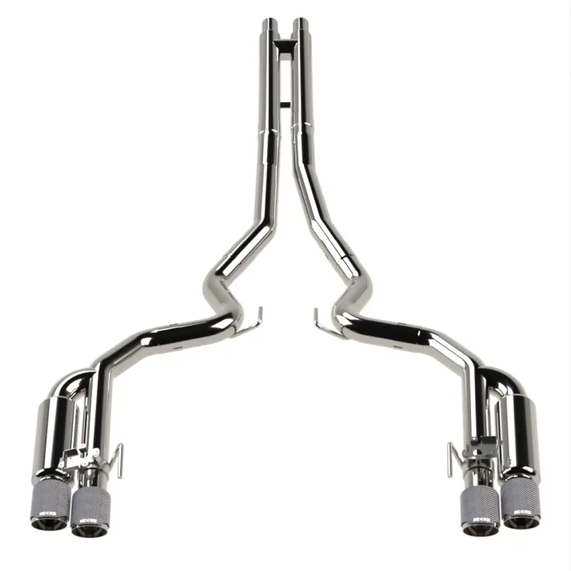 Kooks 18-24 Ford Mustang Gt 5.0 3In. Valved Shotgun Cat-Back Exhaust - Carbon Tips 1