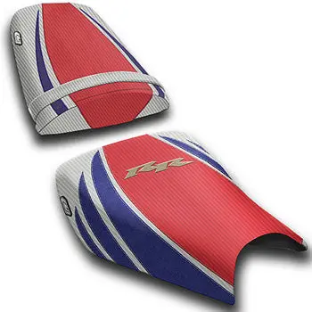 Luimoto Tribal Flight Cf Seat Covers '04-'07 Honda Cbr1000rr - Cf Red/Pearl/Sp Blue 3