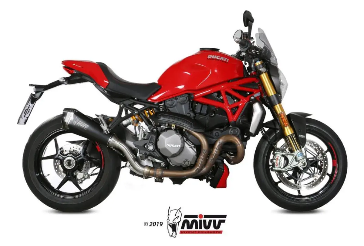 Mivv Delta Race Black Stainless Steel Slip-On Exhaust '17-'21 Ducati Monster 1200 2