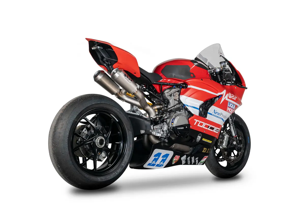 Ducati Panigale V2 Spark Racing Full Titanium System: Collector + 2 Moto Gp Silencers Underseat 2