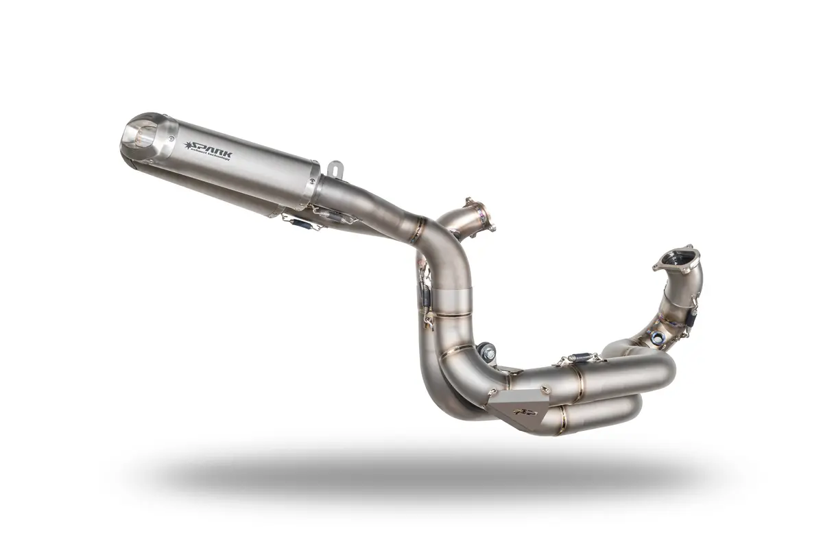 Ducati Panigale V2 Spark Racing Full Titanium System  Replica Ssp600: Collector + 2 Silencers Rectangular Underseat 1