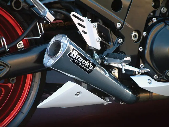 Brocks Performance 14" Alien Head Polished Full Exhaust System '06-'11 Kawasaki Zx-14 1