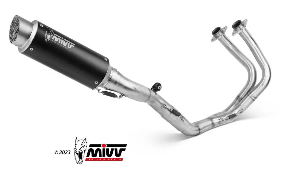 Mivv Gp Pro Black Stainless Steel Full System Exhaust '17-'23 Kawasaki Ninja 650/Z650 1