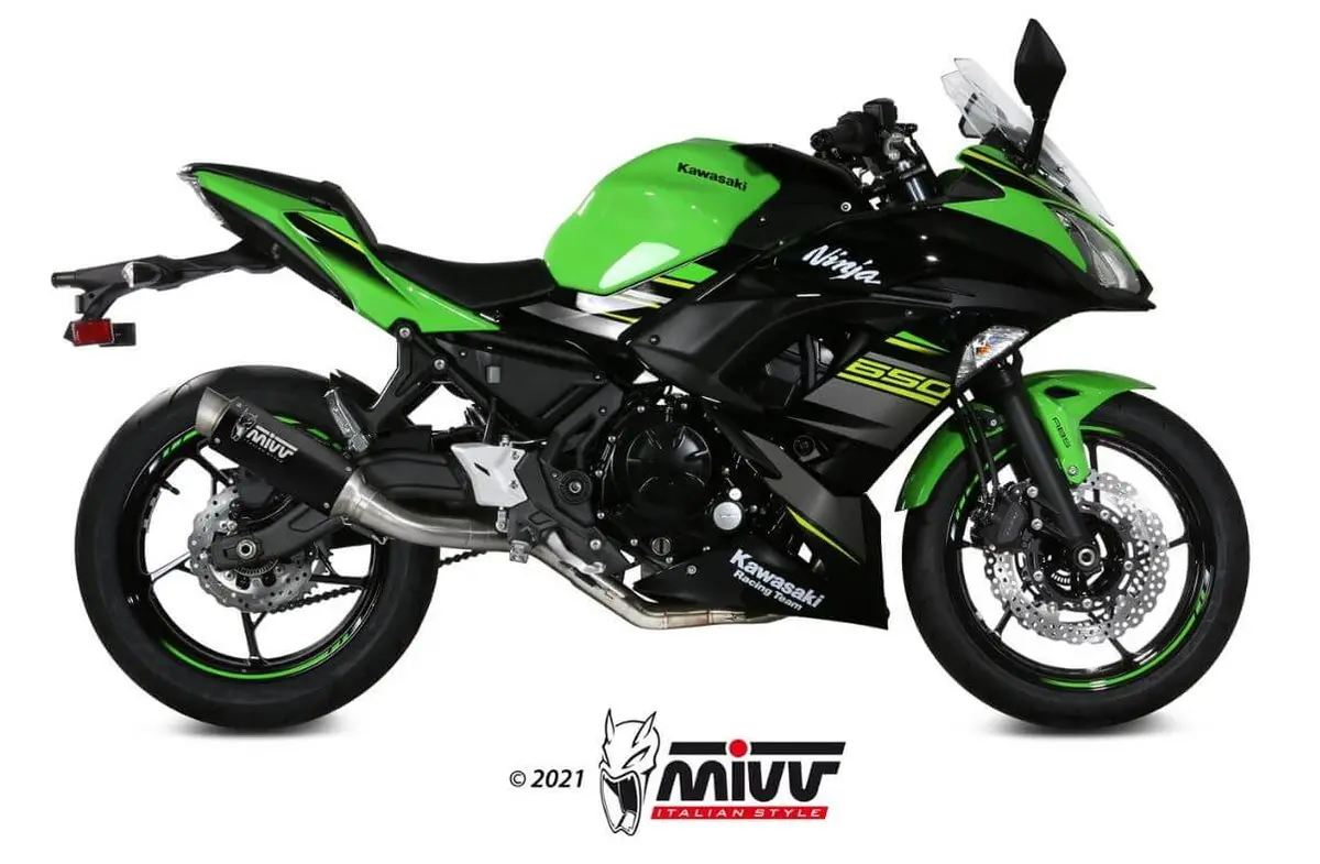 Mivv Gp Pro Black Stainless Steel Full System Exhaust '17-'23 Kawasaki Ninja 650/Z650 2
