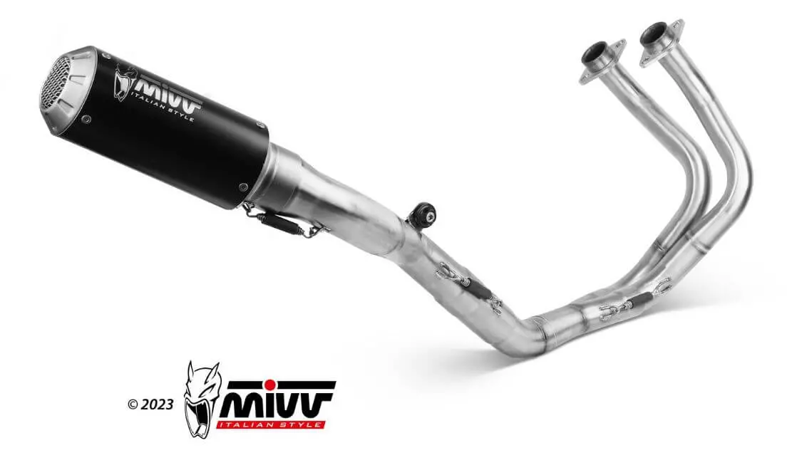 Mivv Mk3 Black Stainless Steel Full System Exhaust '17-'23 Kawasaki Ninja 650/Z650 1