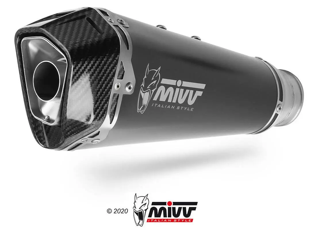 Mivv Delta Race Black Stainless Steel Slip-On Exhaust '20-'23 Kawasaki Z H2/Se 1