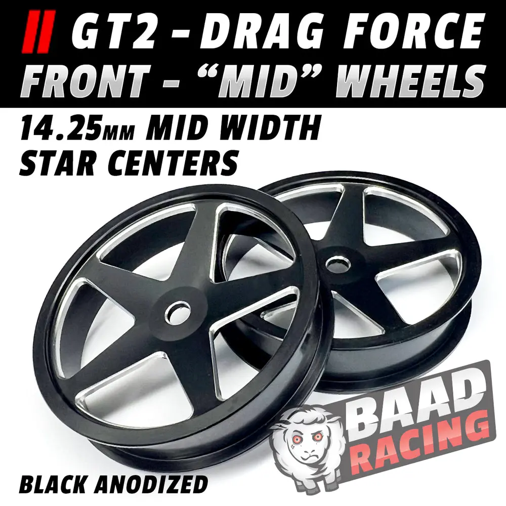 Gt2 "Mid" - Glue Type Drag Force - Front Wheels - Black - Stars 1