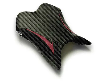 Luimoto Raven Seat Covers '07-'08 Yamaha Yzf R1 - Cf Black/Deep Red 2
