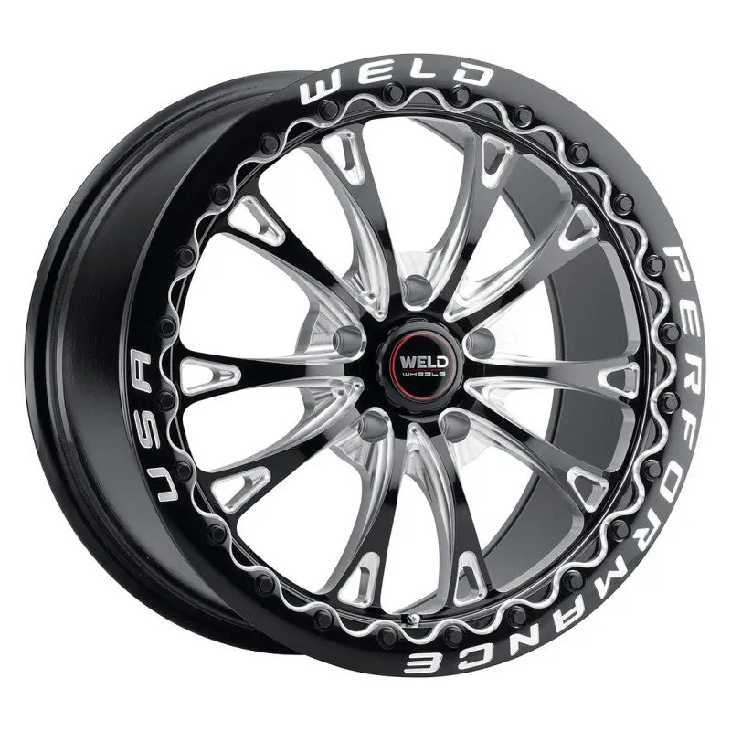 17X10 Weld Belmont Beadlock Gloss Black W/ Milled Spoke 5X112 +40 Bs7.1 1
