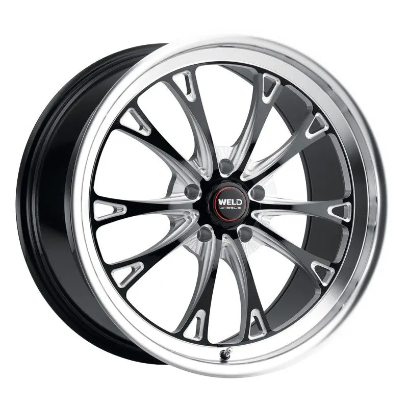 17X5 Weld Belmont Drag Gloss Black W/ Milled Spoke 5X120.65 Et-10 Bs2.60 1