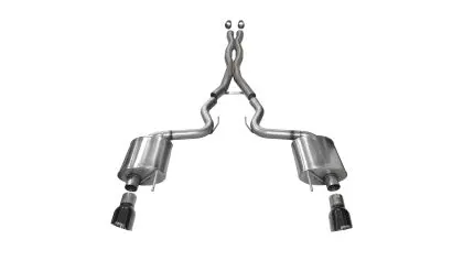 Corsa 15-17 Ford Mustang Gt 5.0 3In Sport Cat Back Exhaust Black Dual Tips 1