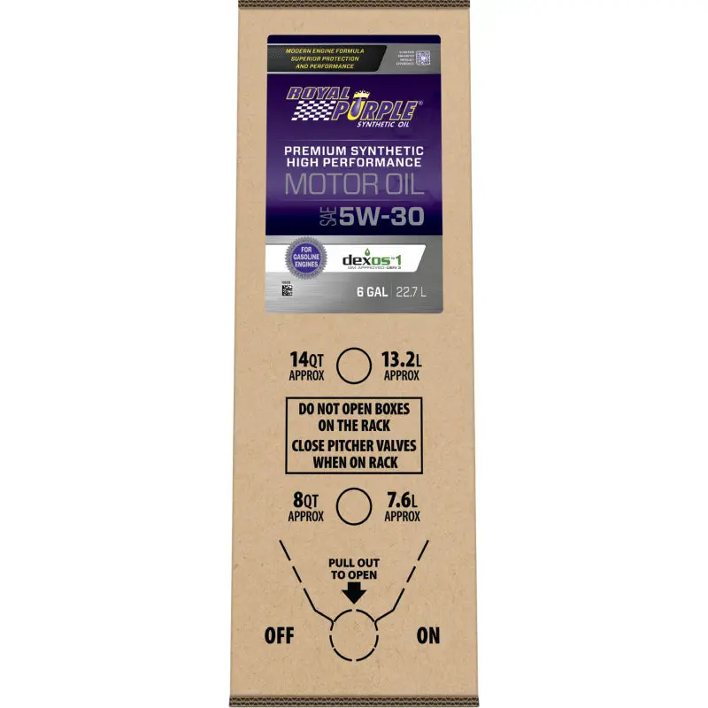 Royal Purple Premium Synthetic High Performance Multi-Grade 5W30 Motor Oil - 6 Gallon Bag-In-Box 2