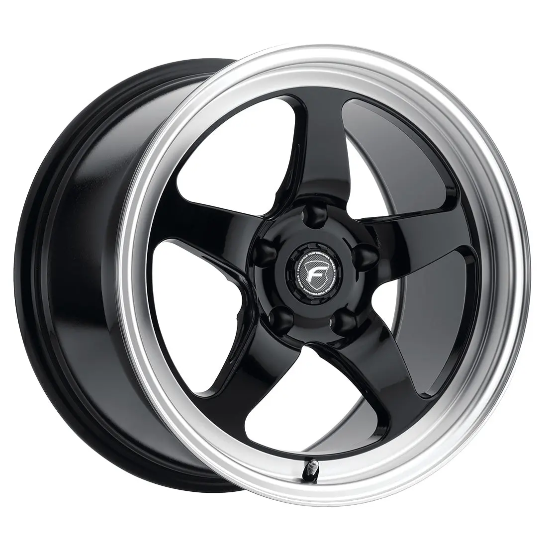 17X5.0 Forgestar D5 Drag Gloss Black W/ Machined Lip 5X120.65 Et-26 Bs2.0 1