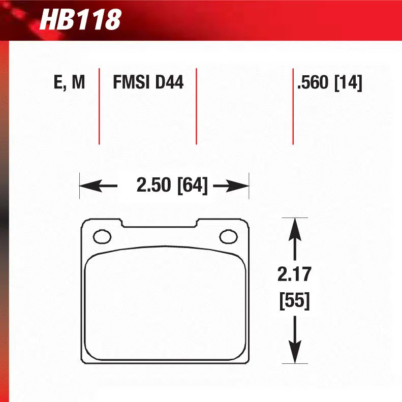 Hawk Hb118m.560 Racing Pad - Black Compound 1