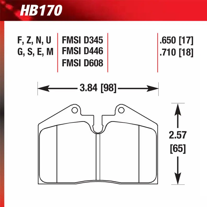 Hawk Hb170e.650 Racing Pad - Blue Compound 1