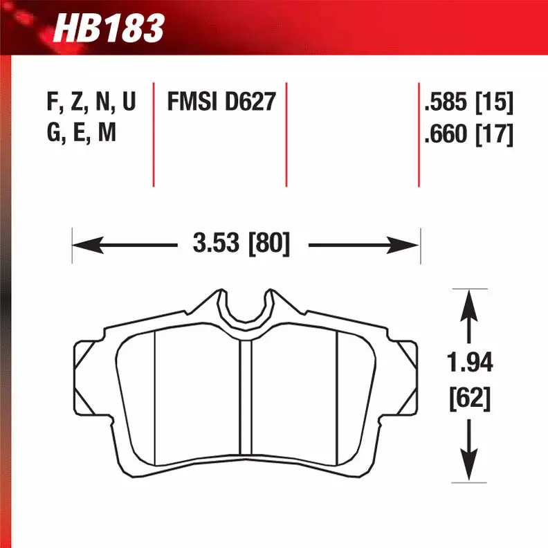 Hawk Hb183f.660 Street Performance Pad - Hps Compound 1