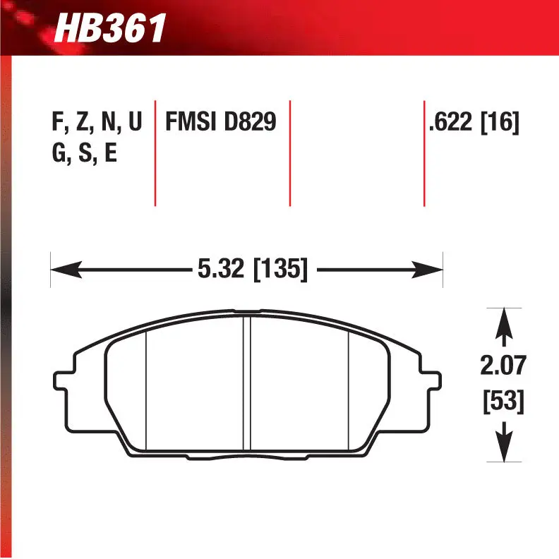 Hawk Hb361g.622 Racing Pad - Dtc-60 Compound 1