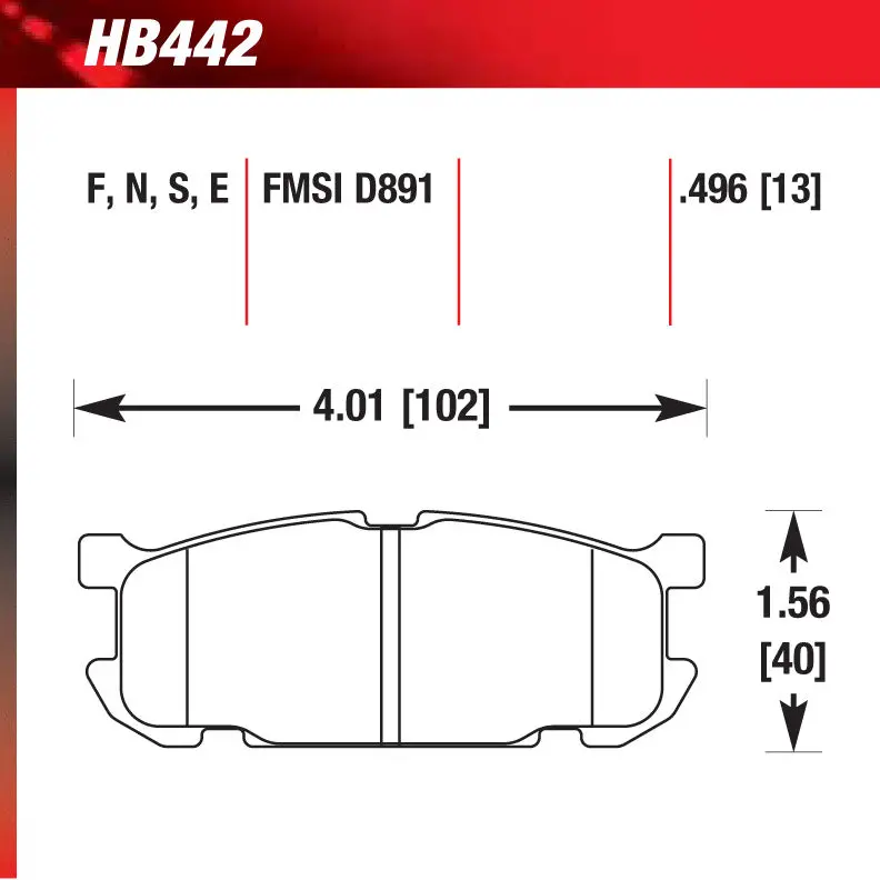 Hawk Hb442w.496 Racing Pad - Dtc-30 Compound 1
