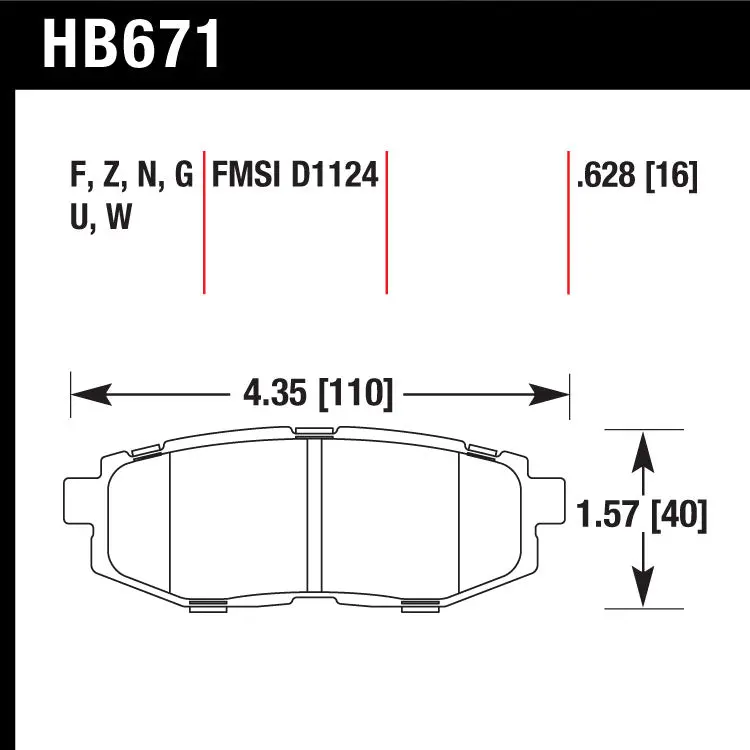 Hawk Hb671n.628 Performance Pad - Hp Plus Compound 1